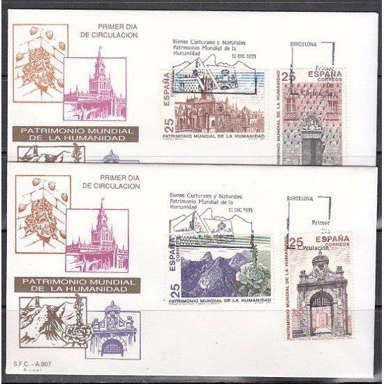 España Spain 3146/49 1991 Bienes Culturales y Naturales Patrimonio Mundial de la Humanidad SPD Sobre Primer Día España Spain 3146/49 1991 Bienes Culturales y Naturales Patrimonio Mundial de la Humanidad SPD Sobre Primer Día