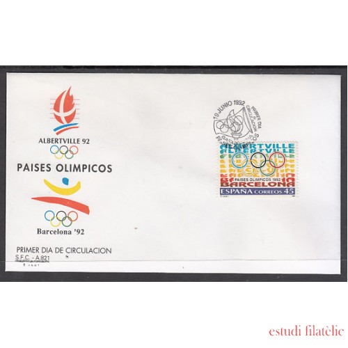 España Spain 3211 1992 Países olímpicos SPD Sobre Primer Día