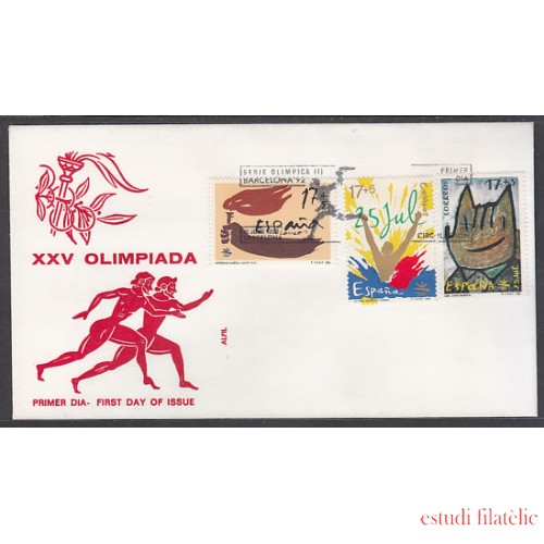 España Spain 3212/14 1992 Juegos de la XXV Olimpiada Barcelona 92 Coby SPD Sobre Primer Día