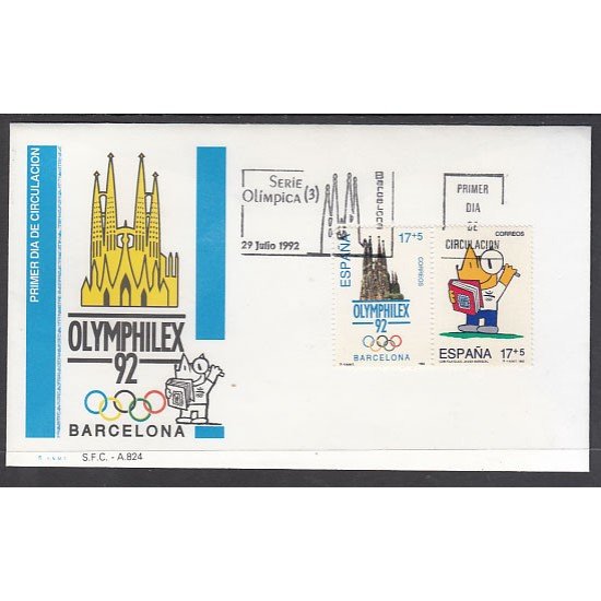 España Spain 3218/19 1992 Juegos de la XXV Olimpiada Barcelona 92 SPD Sobre Primer Día España Spain 3218/19 1992 Juegos de la XXV Olimpiada Barcelona 92 SPD Sobre Primer Día