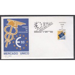 España Spain 3226 1992 Mercado único europeo SPD Sobre Primer Día España Spain 3226 1992 Mercado único europeo SPD Sobre Primer Día