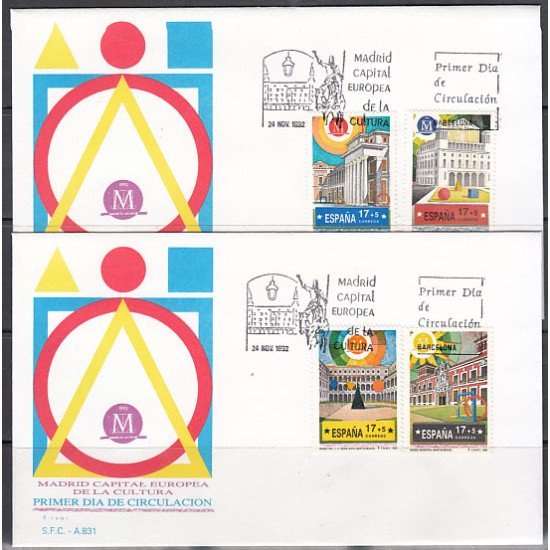España Spain 3228/31 1992 Madrid Capital europea de la Cultura 92,SPD FDC SOBRE PRIMER DIA España Spain 3228/31 1992 Madrid Capital europea de la Cultura 92,SPD FDC SOBRE PRIMER DIA
