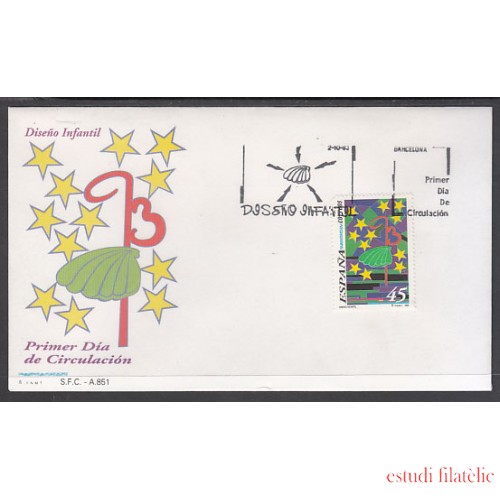 España Spain 3269 1993 Diseño infantil SPD Sobre Primer Día