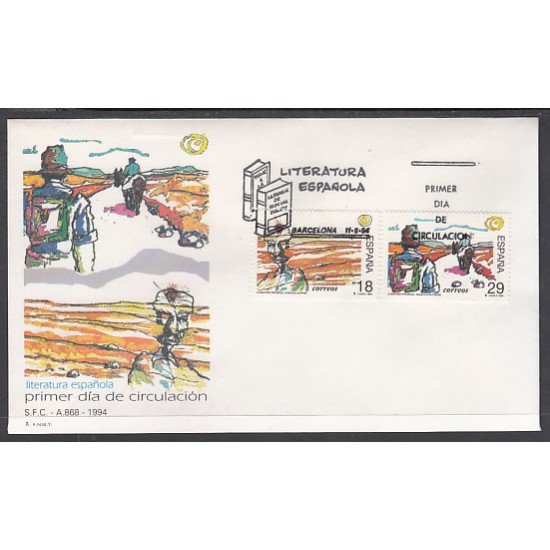 España Spain 3303/04 1994 Literatura española Personajes de ficción SPD Sobre Primer Día