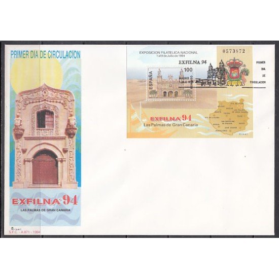 España Spain SPD 3313 1994 Exposición Filatélica Nacional Exfilna 94 Sobre Primer Día España Spain SPD 3313 1994 Exposición Filatélica Nacional Exfilna 94 Sobre Primer Día