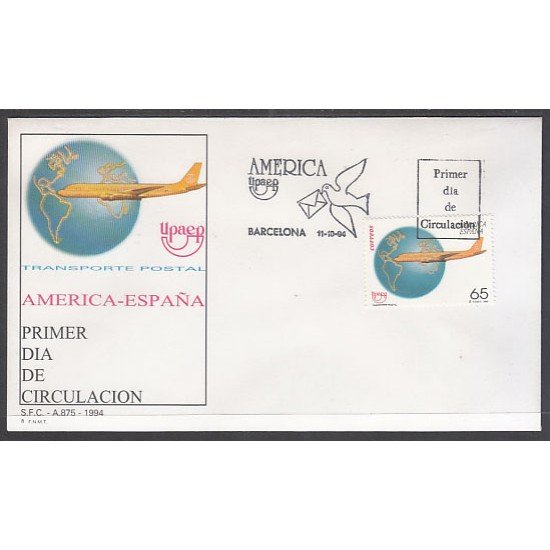 España Spain 3321 1994 II Centenario - UPAEP SPD Sobre Primer Día