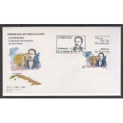 España Spain 3358 1995 Efemérides Centenario del fallecimiento de José Martí SPD Sobre Primer Día España Spain 3358 1995 Efemérides Centenario del fallecimiento de José Martí SPD Sobre Primer Día