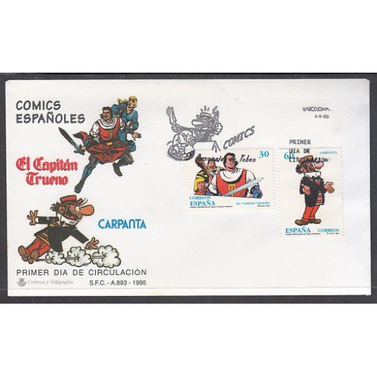 España Spain 3359/60 1995 Cómics Capitan Trueno Carpanta SPD Sobre Primer Día España Spain 3359/60 1995 Cómics Capitan Trueno Carpanta SPD Sobre Primer Día