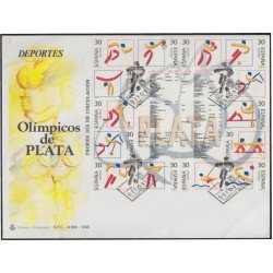 España Spain 3364/77 1995 Deportes Olímpicos de plata SPD Sobre Primer Día España Spain 3364/77 1995 Deportes Olímpicos de plata SPD Sobre Primer Día