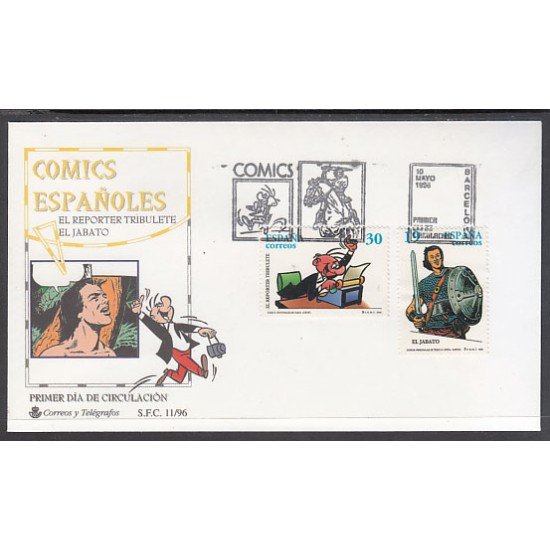 España Spain 3435/36 1996 Cómics Jabato Tribulete Tebeo SPD Sobre Primer Día España Spain 3435/36 1996 Cómics Jabato Tribulete Tebeo SPD Sobre Primer Día