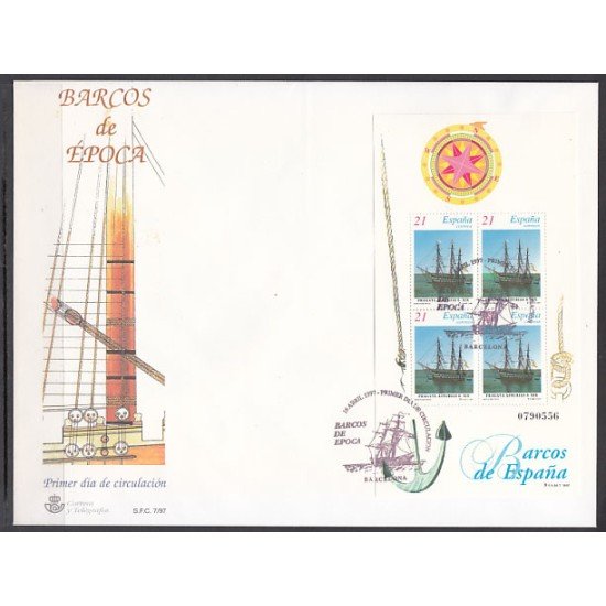 España Spain 3477/78 1997 Barcos de Epoca SPD Sobre Primer Día España Spain 3477/78 1997 Barcos de Epoca SPD Sobre Primer Día