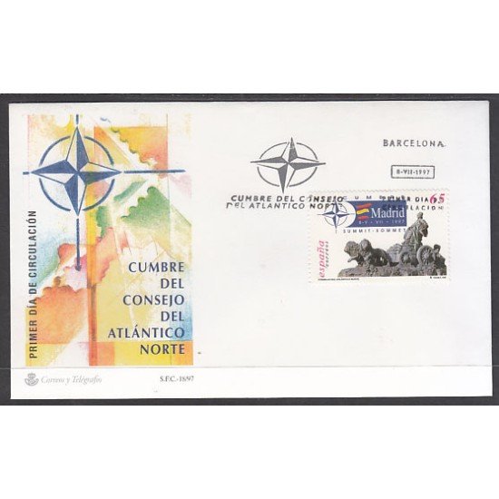 España Spain 3496 1997 Cumbre del Consejo del Atlántico Norte SPD Sobre Primer Día España Spain 3496 1997 Cumbre del Consejo del Atlántico Norte SPD Sobre Primer Día