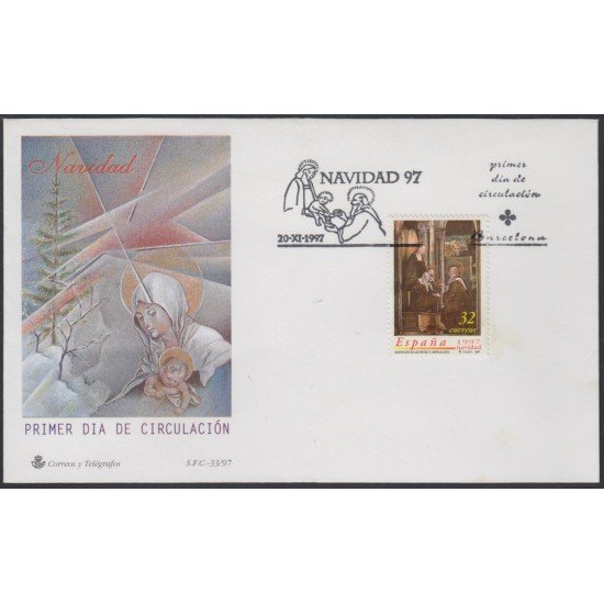 España Spain 3519 1997 Navidad SPD Sobre Primer Día España Spain 3519 1997 Navidad SPD Sobre Primer Día
