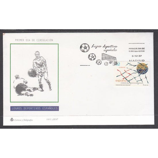 España Spain 3524 1997 Logros deportivos españoles Gol de Zarra ,SPD FDC SOBRE PRIMER DIA España Spain 3524 1997 Logros deportivos españoles Gol de Zarra ,SPD FDC SOBRE PRIMER DIA