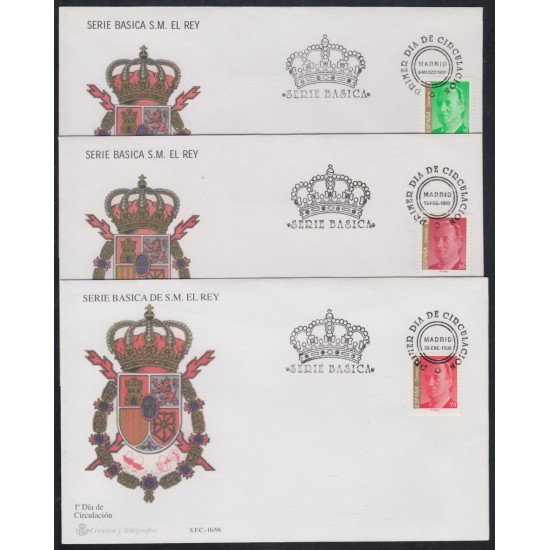 España Spain 3526/28 1998 SM Don Juan Carlos I SPD Sobre Primer Día España Spain 3526/28 1998 SM Don Juan Carlos I SPD Sobre Primer Día