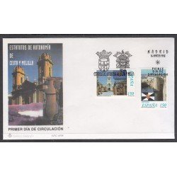 España Spain 3534/35 1998 Estatutos de Autonomía Ceuta y Melilla SPD Sobre Primer Día España Spain 3534/35 1998 Estatutos de Autonomía Ceuta y Melilla SPD Sobre Primer Día