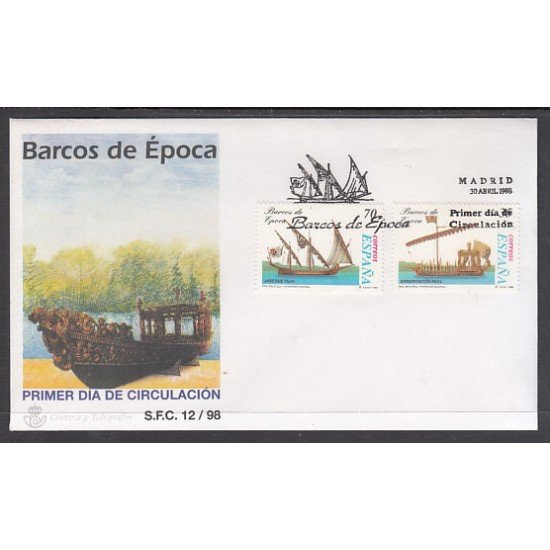 España Spain 3540/41 1998 Barcos de época SPD Sobre Primer Día España Spain 3540/41 1998 Barcos de época SPD Sobre Primer Día