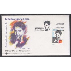 España Spain 3549 1998 Centenarios Lorca,SPD FDC SOBRE PRIMER DIA España Spain 3549 1998 Centenarios Lorca,SPD FDC SOBRE PRIMER DIA