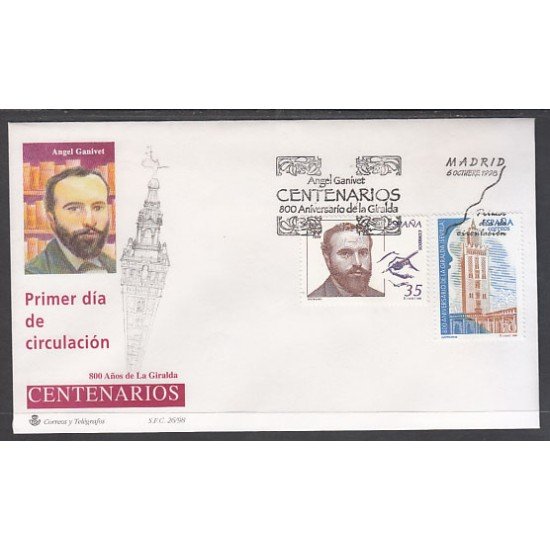 España Spain 3586/87 1998 Centenarios SPD Sobre Primer Día España Spain 3586/87 1998 Centenarios SPD Sobre Primer Día