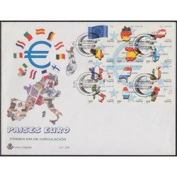 España Spain 3632/43 1999 Países del Euro SPD FDC SOBRE PRIMER DIA España Spain 3632/43 1999 Países del Euro SPD FDC SOBRE PRIMER DIA