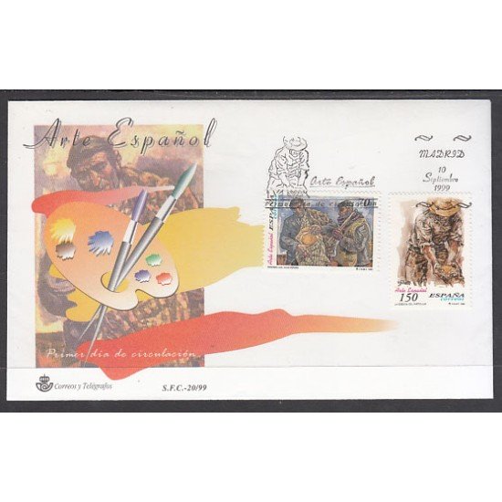 España Spain 3656/57 1999 Arte español Vela Zanetti SPD Sobre Primer Día