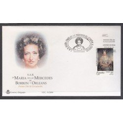 España Spain 3706 2000 Homenaje a SAR Doña María de las Mercedes de Borbón y Orleans SPD Sobre Primer Día España Spain 3706 2000 Homenaje a SAR Doña María de las Mercedes de Borbón y Orleans SPD Sobre Primer Día