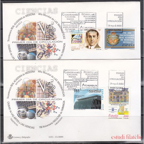 España Spain 3708/11 2000 Ciencias SPD Sobre Primer Día
