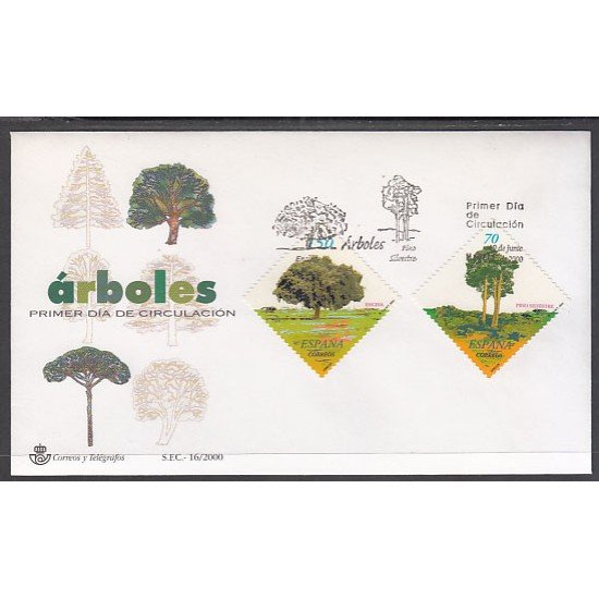 España Spain 3717/18 2000 Árboles, SPD FDC SOBRE PRIMER DIA España Spain 3717/18 2000 Árboles, SPD FDC SOBRE PRIMER DIA