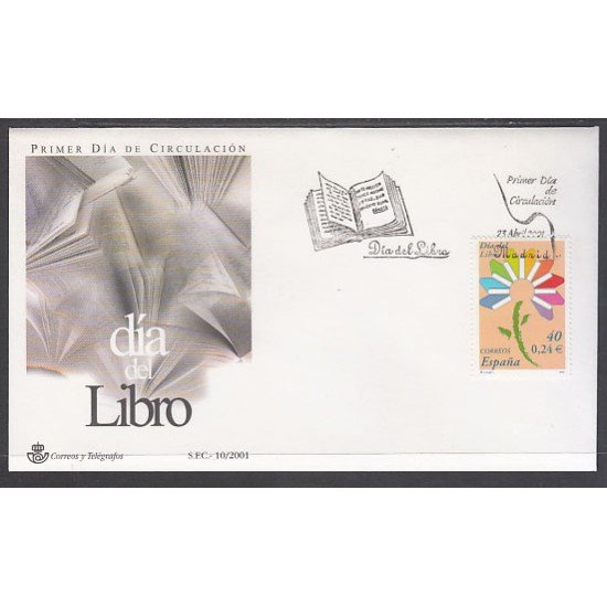 España Spain 3789 2001 Día del libro SPD Sobre Primer Día