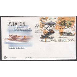 España Spain 3790A 2001 Aviación LXXV Aniversario de primeros vuelos de la aviación Española SPD Sobre Primer Día España Spain 3790A 2001 Aviación LXXV Aniversario de primeros vuelos de la aviación Española SPD Sobre Primer Día
