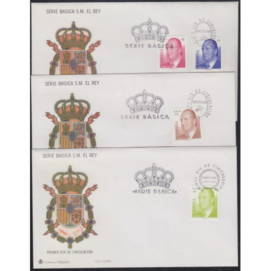 España Spain 3792/95 2001 SM Don Juan Carlos I SPD Sobre Primer Día España Spain 3792/95 2001 SM Don Juan Carlos I SPD Sobre Primer Día