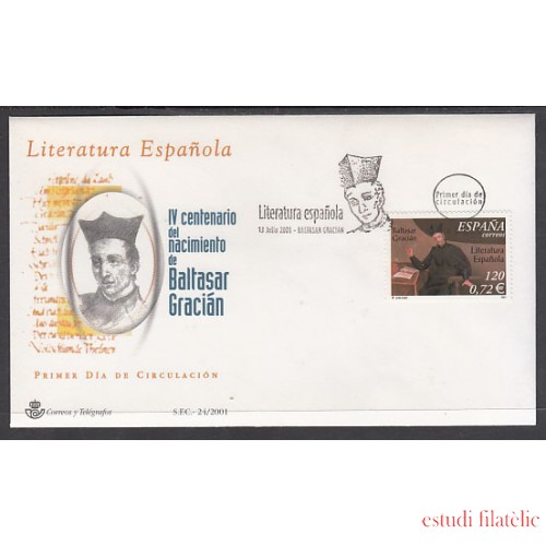 España Spain 3808 2001 Literatura española SPD Sobre Primer Día