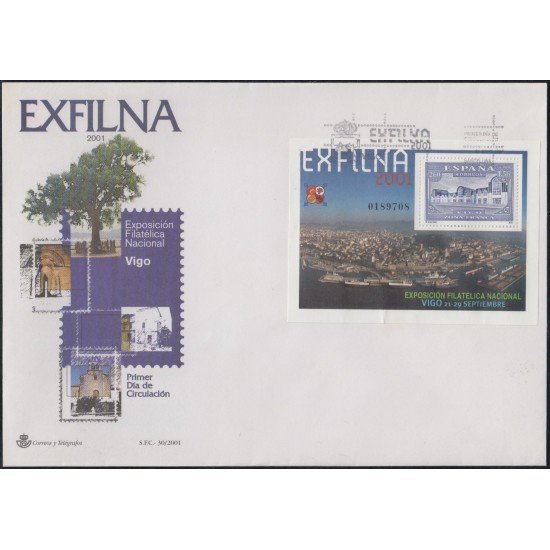 España Spain 3816 2001 Exposición Filatélica Nacional EXFILNA 2001 SPD Sobre Primer Día España Spain 3816 2001 Exposición Filatélica Nacional EXFILNA 2001 SPD Sobre Primer Día