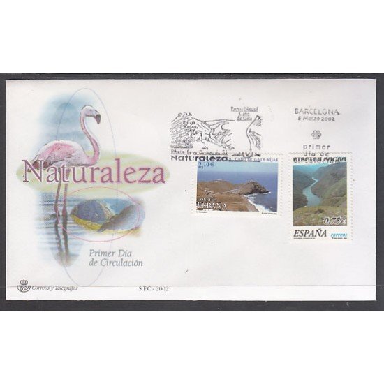 España Spain 3884/85 2002 Naturaleza SPD Sobre Primer Día