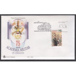 España Spain 3886 2002 LXXV Aniversario de la Academia Militar General de Zaragoza SPD Sobre Primer Día España Spain 3886 2002 LXXV Aniversario de la Academia Militar General de Zaragoza SPD Sobre Primer Día