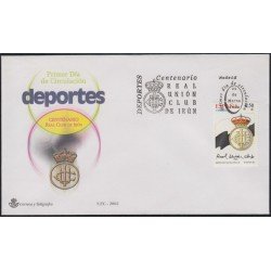 España Spain 3887 2002 Centenario Real Unión Club SPD Sobre Primer Día España Spain 3887 2002 Centenario Real Unión Club SPD Sobre Primer Día