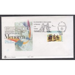 España Spain 3897 2002 Bicentenario de la reincorporación de Menorca a la Corona Española SPD Sobre Primer Día España Spain 3897 2002 Bicentenario de la reincorporación de Menorca a la Corona Española SPD Sobre Primer Día