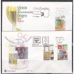 España Spain 3909/11 2002 Vinos con denominación de origen SPD Sobre Primer Día España Spain 3909/11 2002 Vinos con denominación de origen SPD Sobre Primer Día