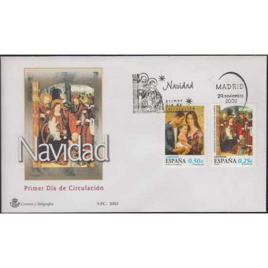 España Spain 3955/56 2002 Navidad SPD Sobre Primer Día España Spain 3955/56 2002 Navidad SPD Sobre Primer Día