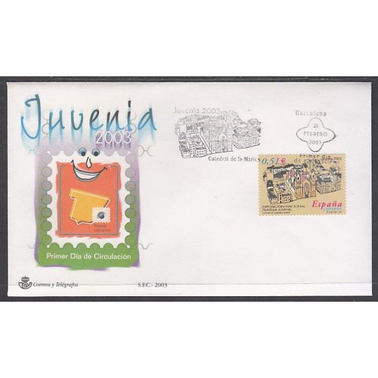 España Spain 3961 2003 Exposición Nacional de Filatelia Juvenil JUVENIA 2003 SPD Sobre Primer Día España Spain 3961 2003 Exposición Nacional de Filatelia Juvenil JUVENIA 2003 SPD Sobre Primer Día