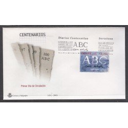 España Spain 3963 2003 Centenario del diario ABC Madrid SPD Sobre Primer Día España Spain 3963 2003 Centenario del diario ABC Madrid SPD Sobre Primer Día
