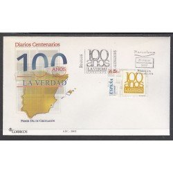 España Spain 3968 2003 Centenario del Diario La Verdad SPD Sobre Primer Día España Spain 3968 2003 Centenario del Diario La Verdad SPD Sobre Primer Día