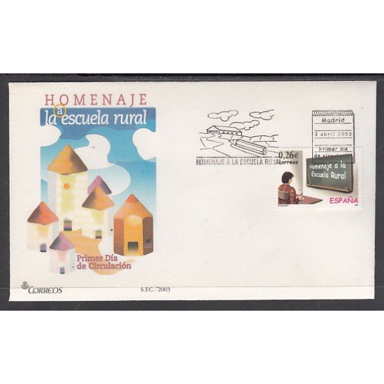 España Spain 3978 2003 Homenaje a la Escuela Rural SPD Sobre Primer Día España Spain 3978 2003 Homenaje a la Escuela Rural SPD Sobre Primer Día