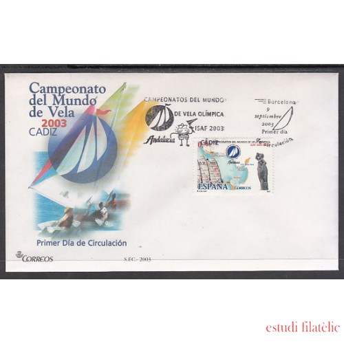España Spain 4014 2003 Campeonatos del Mundo de Vela Olímpica ISAF 2003 SPD Sobre Primer Día