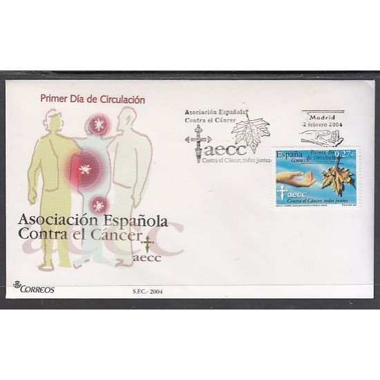 España Spain 4062 2004 L Aniversario de la Asociación Española contra el Cancer, SPD FDC SOBRE PRIMER DIA España Spain 4062 2004 L Aniversario de la Asociación Española contra el Cancer, SPD FDC SOBRE PRIMER DIA