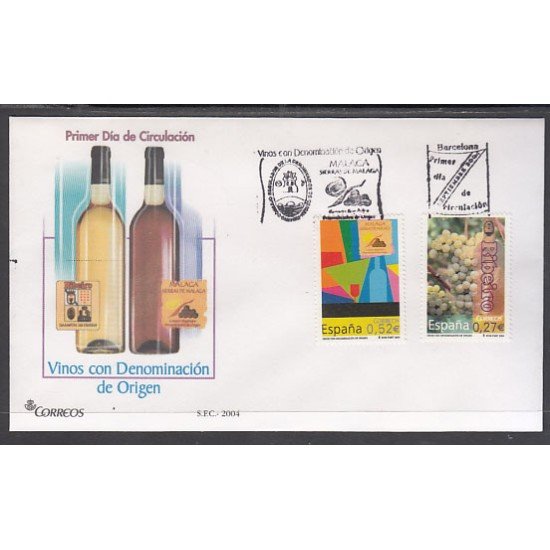 España Spain 4112/13 2004 Vinos con denominación de origen SPD Sobre Primer Día España Spain 4112/13 2004 Vinos con denominación de origen SPD Sobre Primer Día