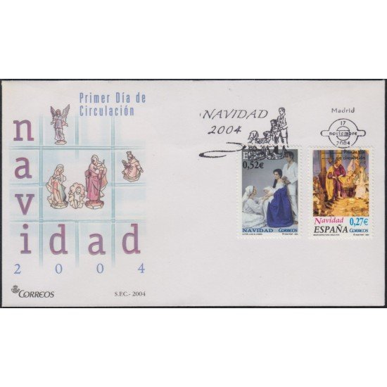 España Spain 4128/29 2004 Navidad SPD Sobre Primer Día España Spain 4128/29 2004 Navidad SPD Sobre Primer Día