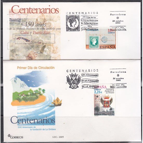 España Spain 4190/91 2005 Centenarios SPD Sobre Primer Día España Spain 4190/91 2005 Centenarios SPD Sobre Primer Día