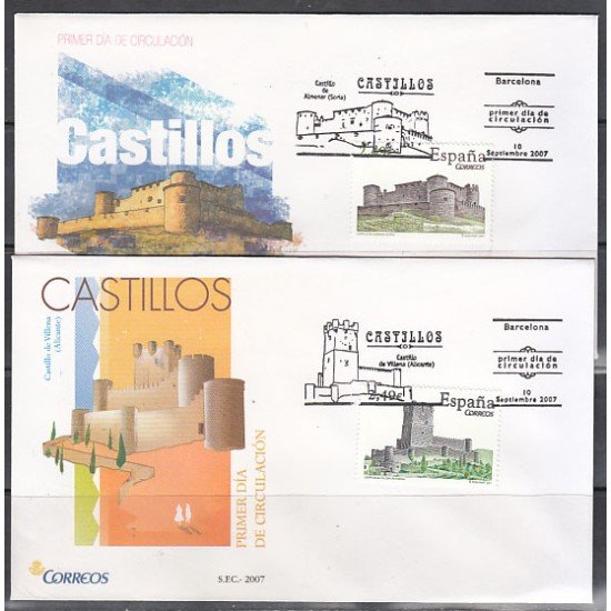 España Spain 4349/50 2007 Castillos SPD Sobre Primer Día España Spain 4349/50 2007 Castillos SPD Sobre Primer Día