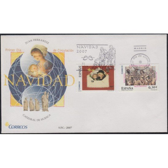 España Spain 4355/56 2007 Navidad SPD Sobre Primer Día España Spain 4355/56 2007 Navidad SPD Sobre Primer Día